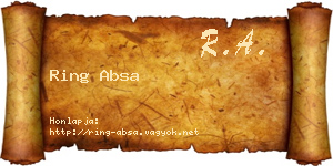 Ring Absa névjegykártya